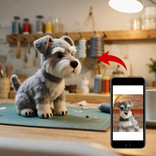 画像をギャラリービューアに読み込む, オーダーメイド ミニチュア・シュナウザー フェルト人形◎ 特徴的なおひげを再現 ペットロス メモリアル