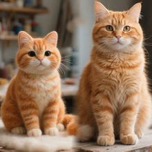 画像をギャラリービューアに読み込む, 【画像カスタマイズ】愛猫の永遠の記憶!オレンジ猫ペットモデル - 精緻な手作りフィギュアでペットの魅力を再現