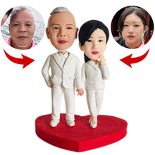 画像をギャラリービューアに読み込む, 【お写真からのウェディング フィギュア】服装とポーズ固定タイプ06 結婚式 ウェルカム フィギュア - 二人