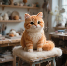 画像をギャラリービューアに読み込む, 【画像カスタマイズ】愛猫の永遠の記憶!オレンジ猫ペットモデル - 精緻な手作りフィギュアでペットの魅力を再現