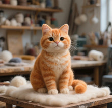 画像をギャラリービューアに読み込む, 【画像カスタマイズ】愛猫の永遠の記憶!オレンジ猫ペットモデル - 精緻な手作りフィギュアでペットの魅力を再現