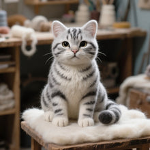 画像をギャラリービューアに読み込む, 【画像カスタマイズ】リアルな銀虎斑猫ペットモデル - 精密手作り、ペットの記念に最適なギフト