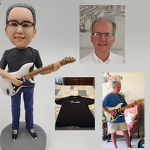 画像をギャラリービューアに読み込む, 【お写真からの音楽好きフィギュア】自分フィギュア🎵フィギア人形 🎵ギターを持つフィギュア