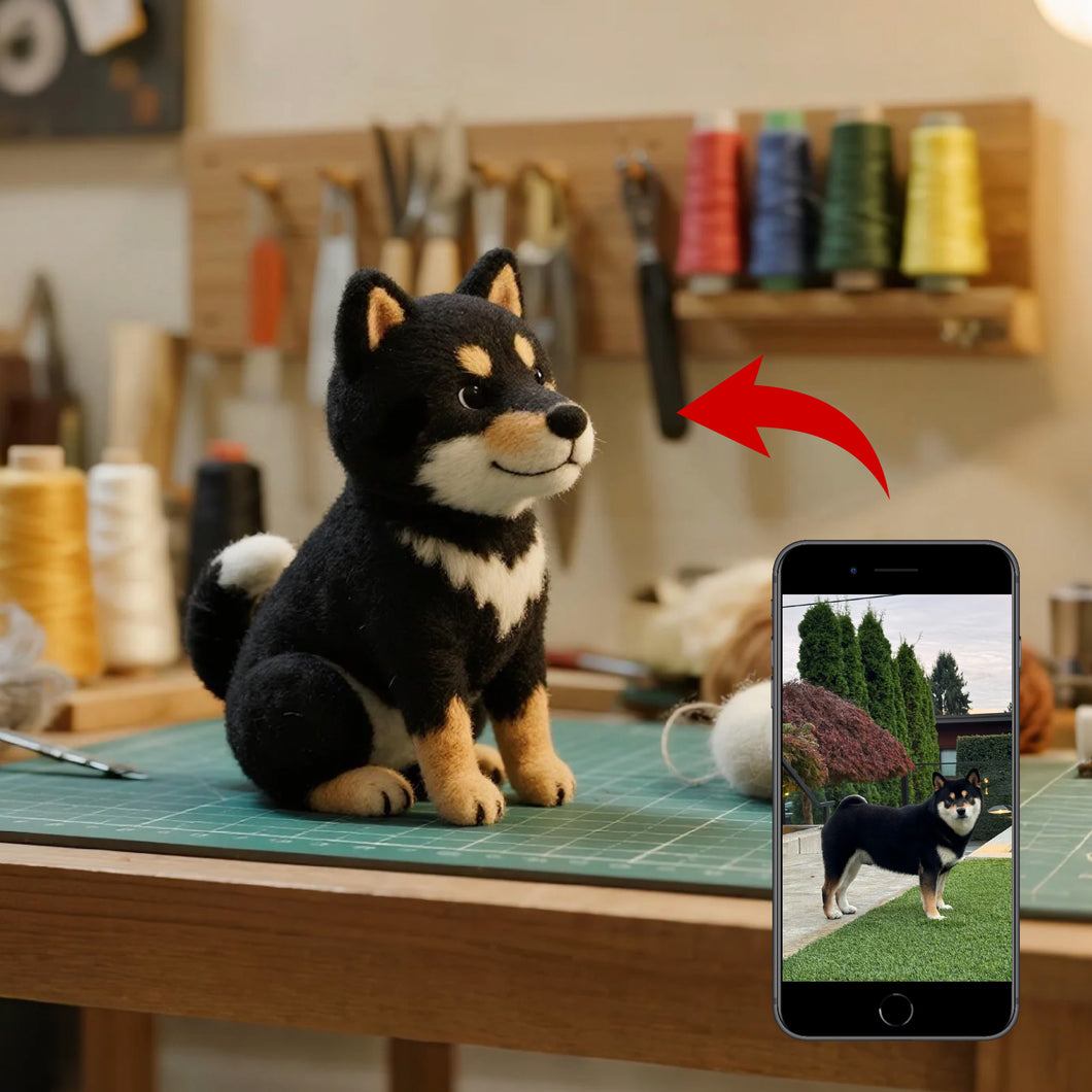 【画像カスタマイズ】ペットフェルト手作り 黒柴 愛犬モデルカスタマイズ ギフト 誕生日 記念