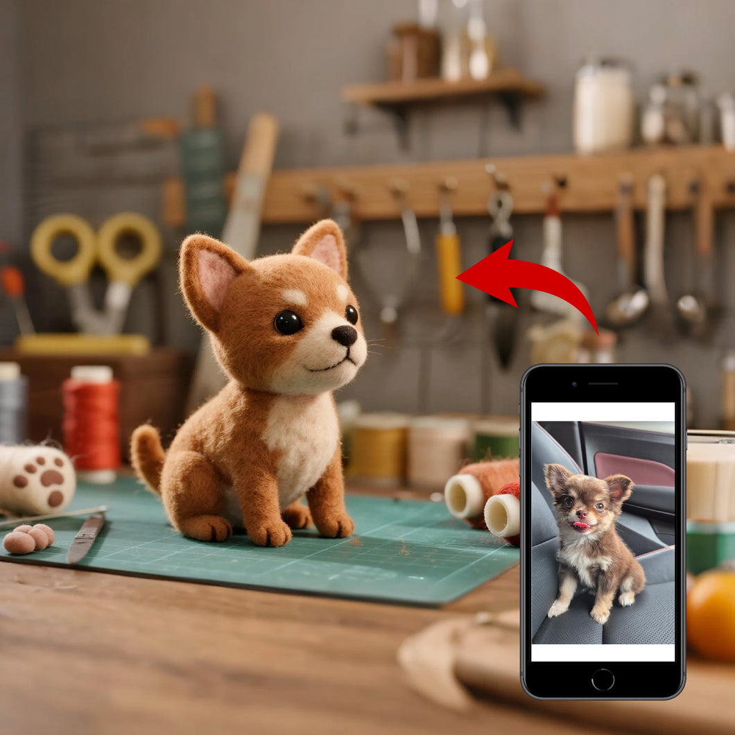 【画像カスタマイズ】ペットフェルトモデル ペット ペットグッズ チワワ 愛犬ギフト リアルな置物 リアル 犬 猫 誕生日