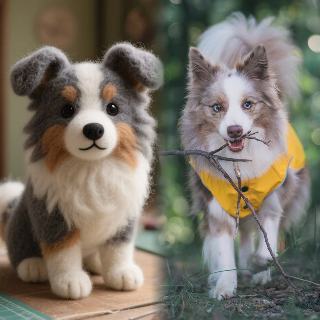 【画像カスタマイズ】】ペットボーダーコリーフェルト スマートな愛犬を 100% 再現！感動のプレゼント＆おしゃれ置物