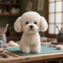 画像をギャラリービューアに読み込む, 【画像カスタマイズ】ペットビヨンドフェルトモデル ふんわりした白い毛と天使のような笑顔で目を引く！可愛いプレゼントで愛犬の魅力を永遠に残そう
