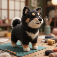 画像をギャラリービューアに読み込む, 【画像カスタマイズ】ペットフェルト手作り 黒柴 愛犬モデルカスタマイズ ギフト 誕生日 記念
