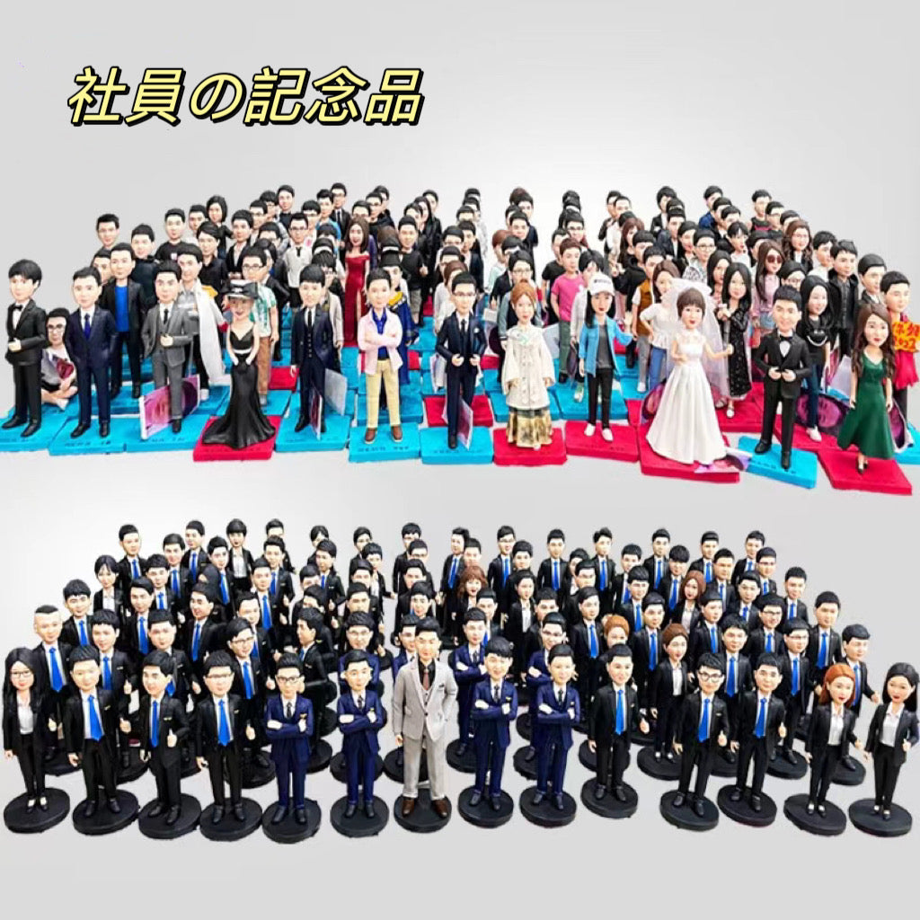 【お写真からのフィギュア】プレゼント 🎵スタッフトロフィー🎵会社の年次総会の贈り物・記念品🎵チーム写真